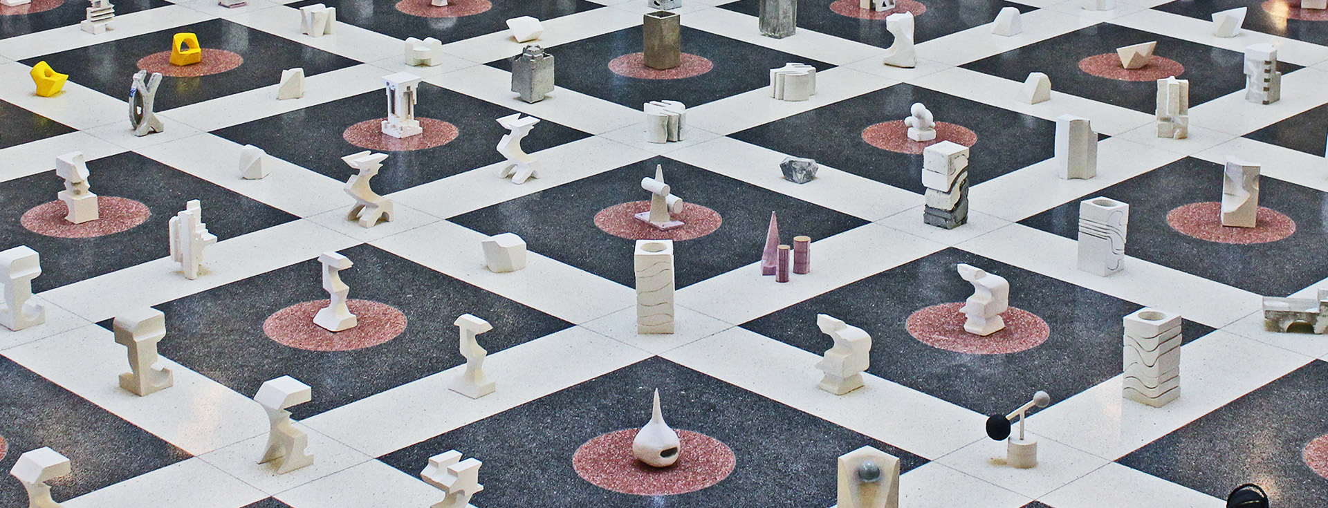 Student work in the Architecture Building Atrium