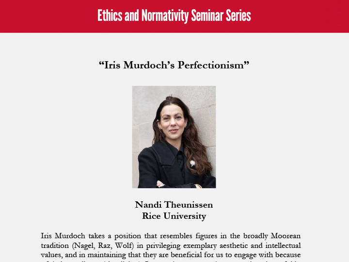 Ethics and Normativity Seminar Series - Iris Murdoch’s Perfectionism