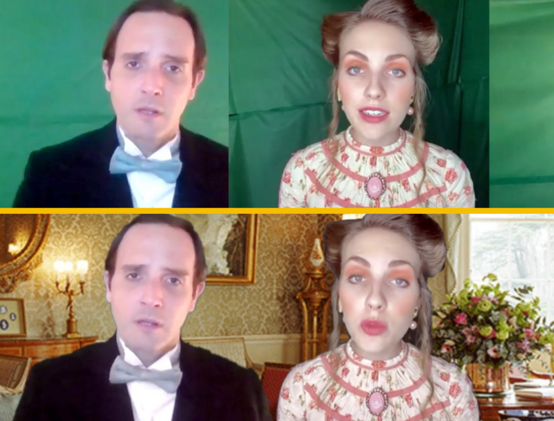 Pictures of before and after of An Ideal Husband using green screen. Pictures of before and after of An Ideal Husband using green screen.