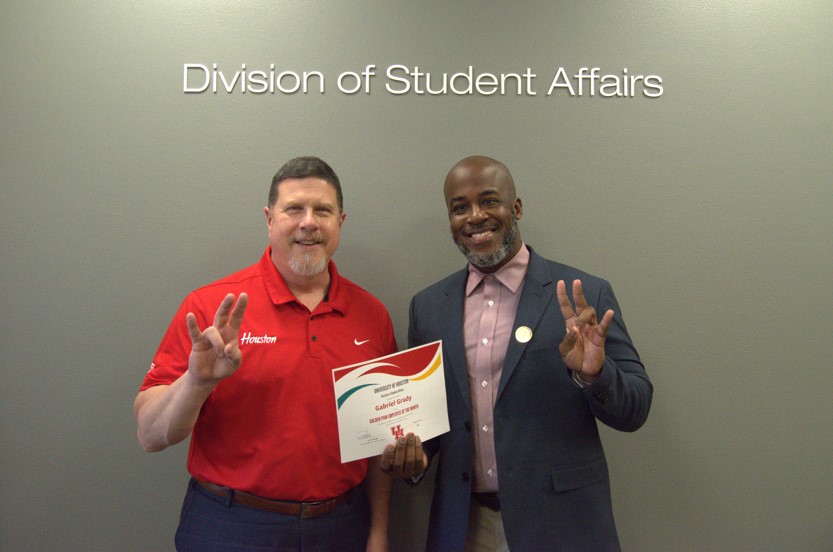 Bridget Portier (Right), Associate Director of CARS (Conference and Reservation Services) and Events and Hospitality for the Student Centers, pictured with Vice Chancellor/Vice President for Student Affairs, Dr. Paul Kittle.