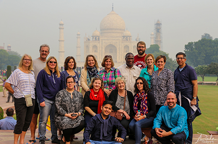 Laura Turchi (fifth from the left, top row) visits India