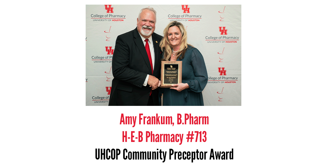Community Preceptor, Amy Frankum, B.Pharm, H-E-B Pharmacy