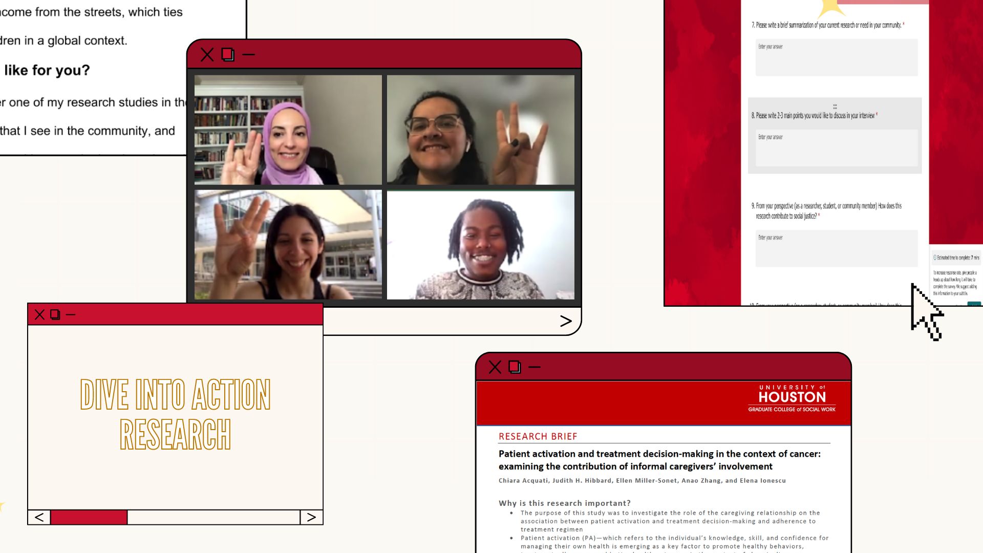 This image is a collage of the materials that the DART teams put together including faculty interviews, one pagers, and professional development trainings.